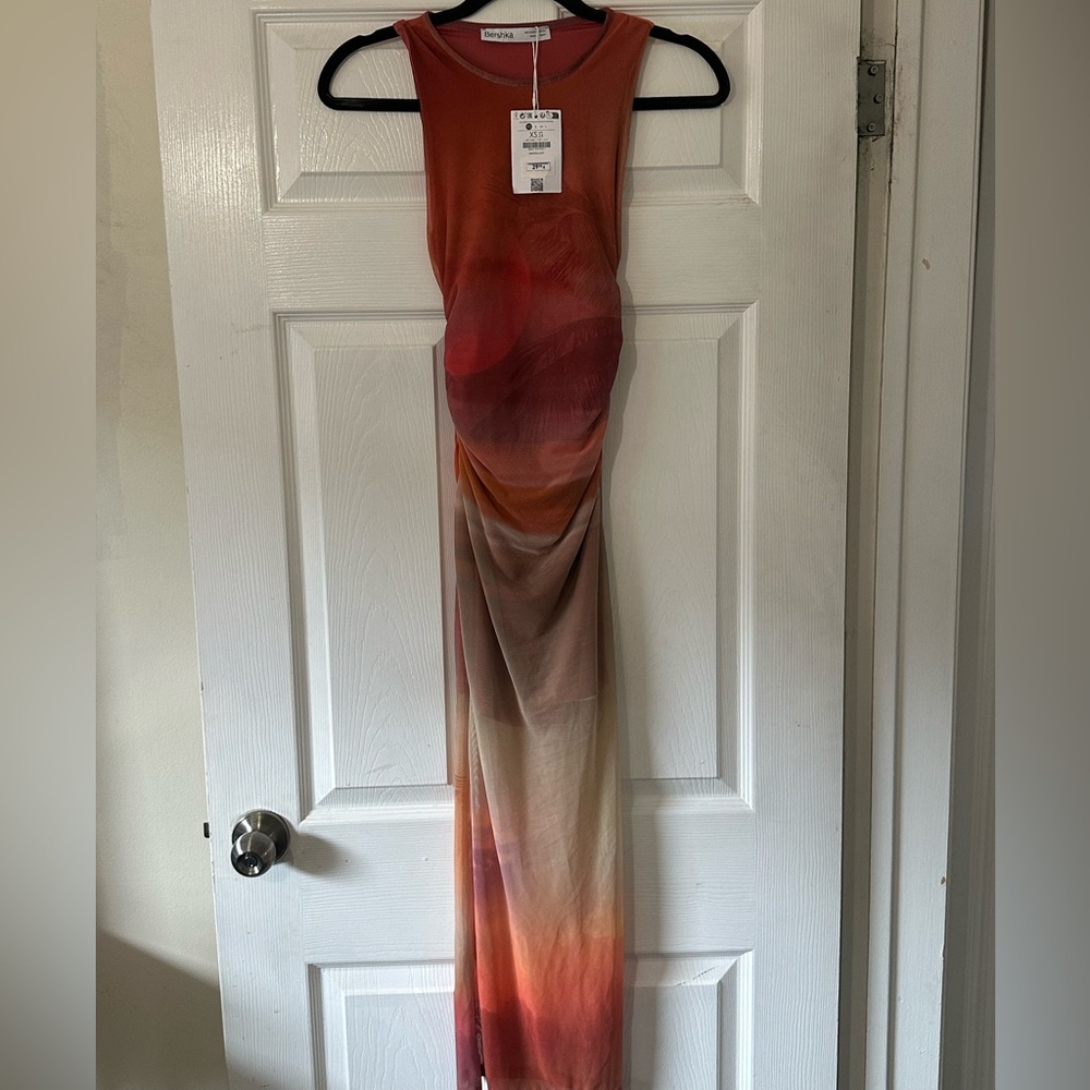 Bershka mesh midi dress tags on
